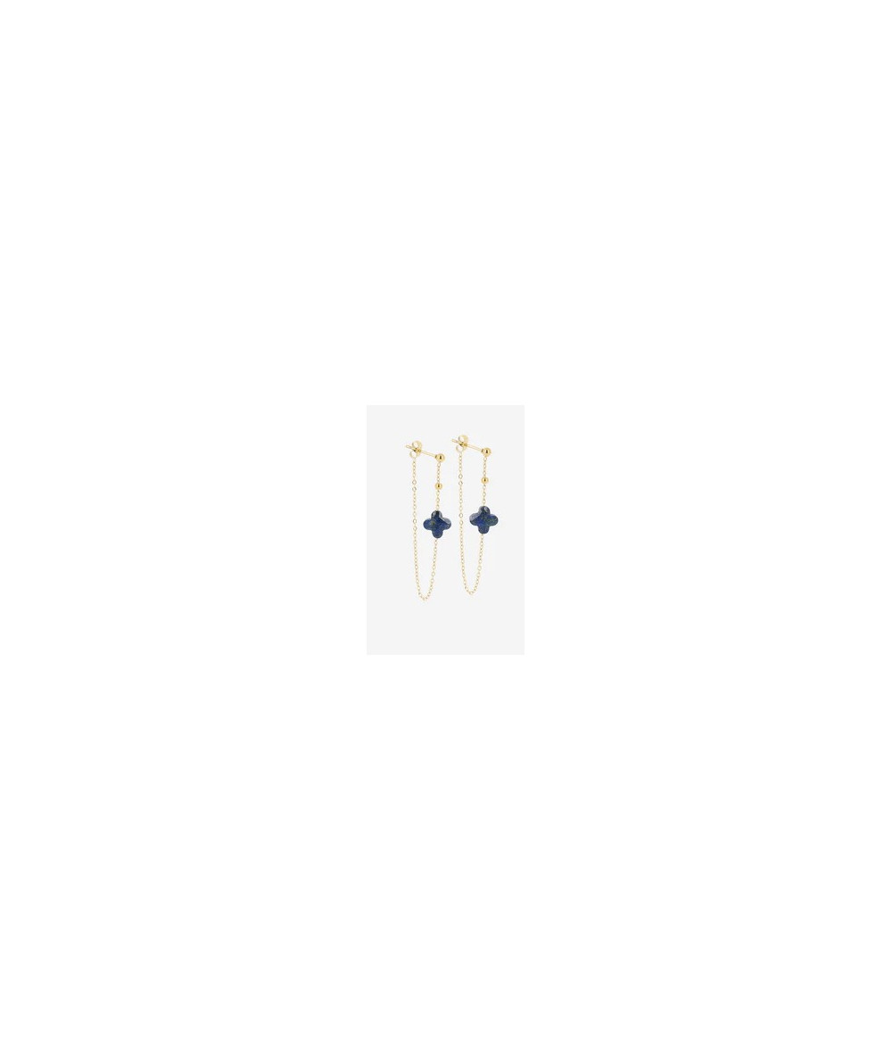 boucles d'oreilles ZAg avier dorées avec pierres natureles