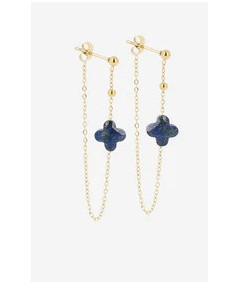 boucles d'oreilles ZAg avier dorées avec pierres natureles