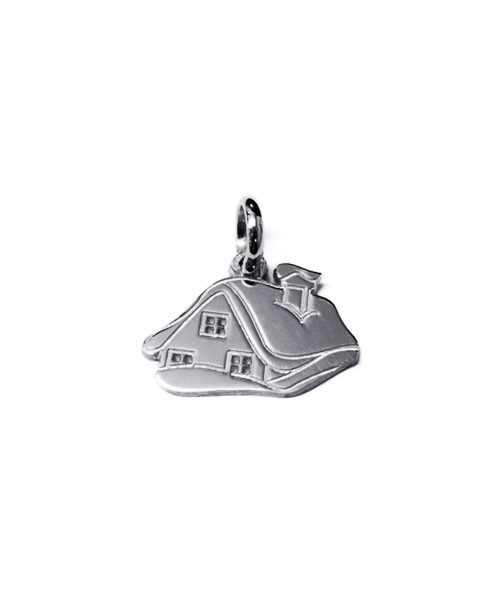 PENDENTIF CHALET or blanc 750  SUR CORDON