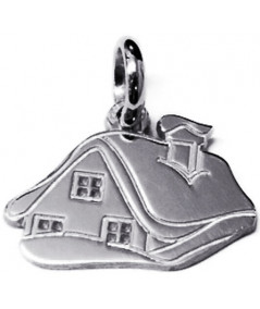 PENDENTIF CHALET or blanc 750  SUR CORDON