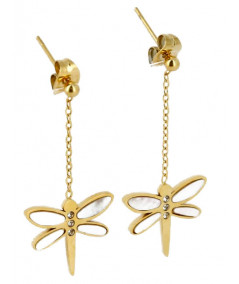 boucles d'oreilles libéllule en acier doré pendente marque ZAG